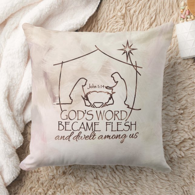 Modern Christian Nativity Scripture Christmas Cushion (Blanket)