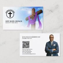 Modern Christian Pastor Cross Cloudscape QR Code