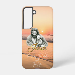 Modern Christian Sunset Seascape Jesus Lamb Gold Samsung Galaxy Case