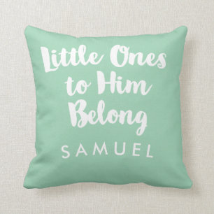 Modern Christian Typographic Nursery Pillow