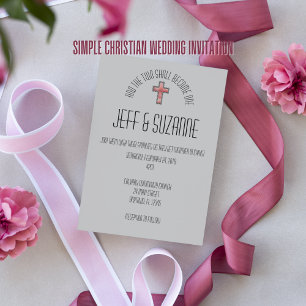 Modern Christian Watercolor Wedding Invitation