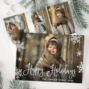 Modern Christmas 4 PHOTO Greeting Holiday Card