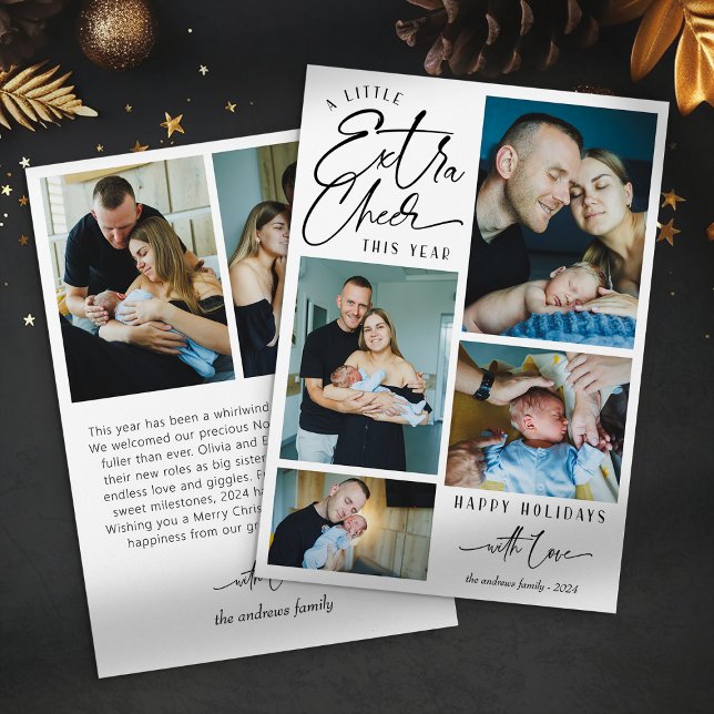 Modern Christmas Baby Announcement Photo Collage (Creator Uploaded)