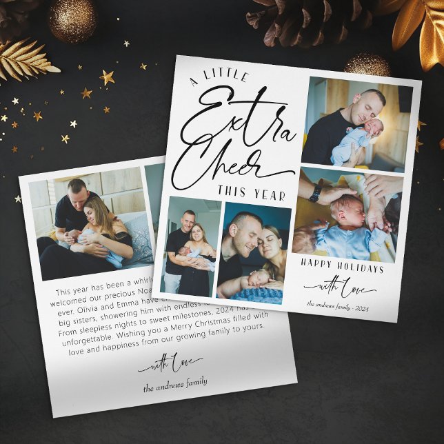 Modern Christmas Baby Announcement Photo Collage (Creator Uploaded)
