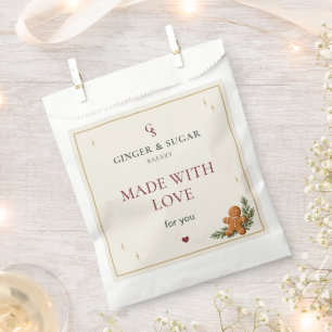 Modern Christmas Bakery Made with Love Favour Bag