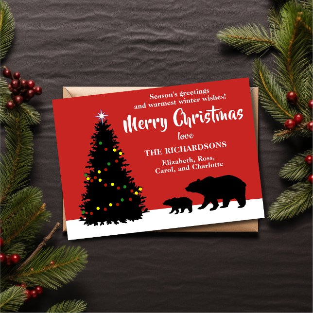 Modern Christmas Bears Holiday Card (Creator Uploaded)