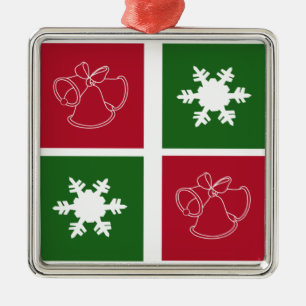 Modern Christmas Bells and Snowflakes Ornament