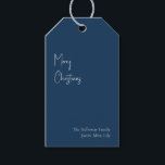 Modern Christmas | Blue Family Gift Tags<br><div class="desc">These modern Christmas | blue family gift tags are perfect for your minimalist shabby chic boho blue and white holiday greeting. The minimal whimsical handwritten calligraphy is delicate and rustic while staying classy and elegant. You will find that everything about this product is editable, so feel free to add pictures...</div>