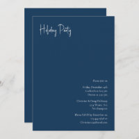 Modern Christmas | Blue Holiday Party Invitation