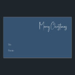 Modern Christmas | Blue Large Rectangle Gift Label<br><div class="desc">This modern Christmas | blue large rectangle gift label is perfect for your minimalist shabby chic boho blue and white holiday greeting. The minimal whimsical handwritten calligraphy is delicate and rustic while staying classy and elegant. You will find that everything about this product is editable, so feel free to add...</div>