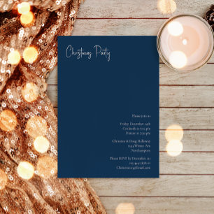 Modern Christmas   Blue Party Invitation