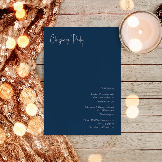 Modern Christmas | Blue Party Invitation (Creator Uploaded)