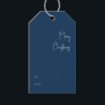 Modern Christmas | Blue To From Gift Tags<br><div class="desc">These modern Christmas | blue to from gift tags are perfect for your minimalist shabby chic boho blue and white holiday greeting. The minimal whimsical handwritten calligraphy is delicate and rustic while staying classy and elegant. You will find that everything about this product is editable, so feel free to add...</div>