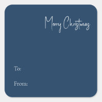 Modern Christmas | Blue To From Square Sticker