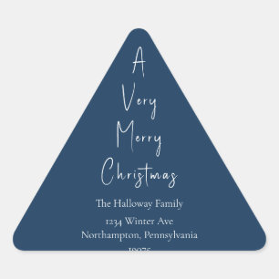 Modern Christmas   Blue Triangle Envelope Seals