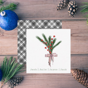 Modern Christmas Botanical Greenery Card