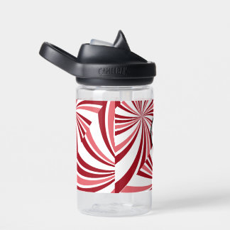 Modern Christmas candy cane red whiteWater Bottle