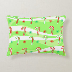 Modern Christmas Candy Canes Design Decorative Cushion