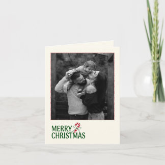 Modern Christmas Card with Candy Cane