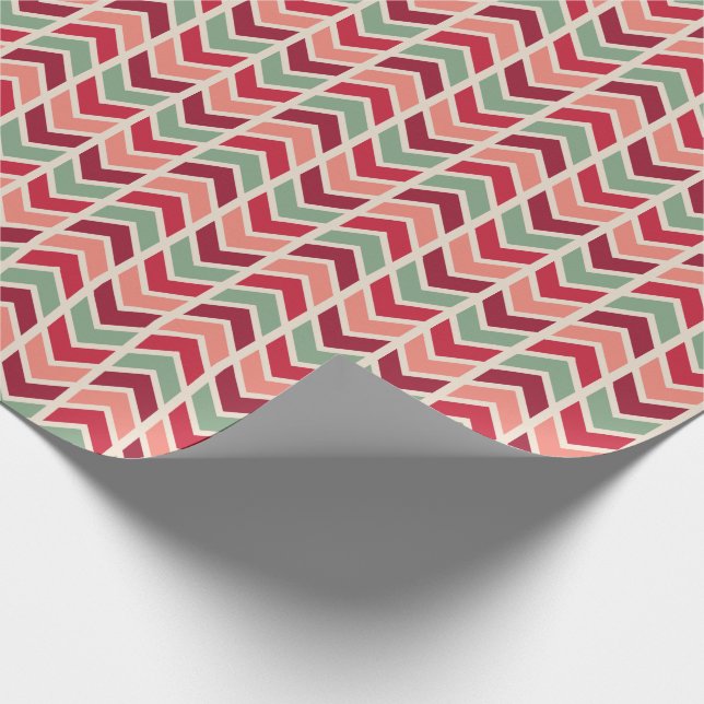 Modern Christmas Chevrons Pattern Wrapping Paper (Corner)