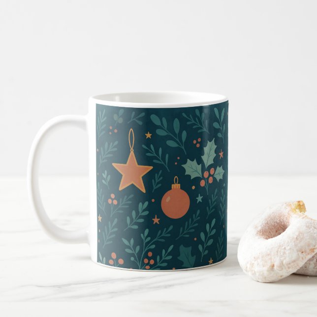 Modern Christmas Coffee Mug 2026 – Trendy Holiday  (With Donut)