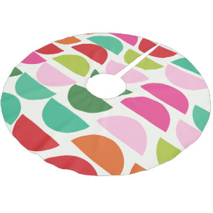 Modern Christmas Colourful Geometric Shapes Brushed Polyester Tree Skirt