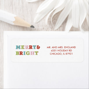 Modern Christmas Colourful Return Address Envelope Label