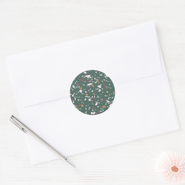 Modern Christmas Colours Terrazzo Sticker Seal (Envelope)