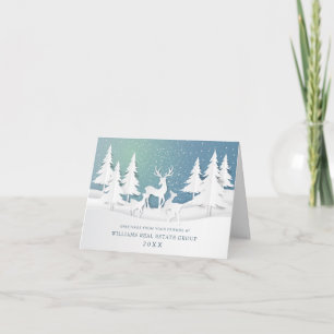 Modern Christmas Composition Corporate Greeting Holiday Card