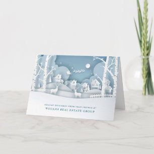 Modern Christmas Composition Corporate Greeting Holiday Card