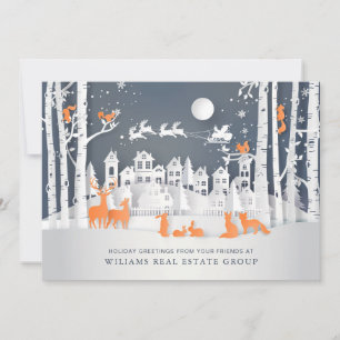 Modern Christmas Composition Corporate Greeting Holiday Card