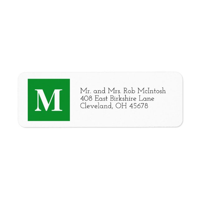 Modern Christmas Cubes Holiday Label Green Return Address Label (Front)