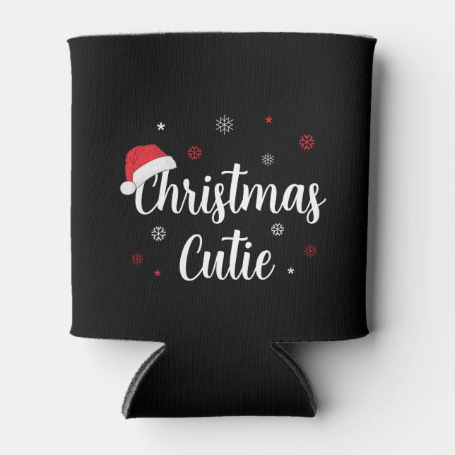 Modern Christmas Cutie Can Cooler (Front)