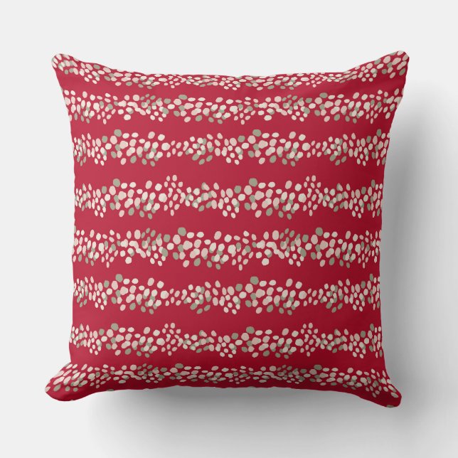  Modern Christmas Decor Red and Pink Cushion (Front)