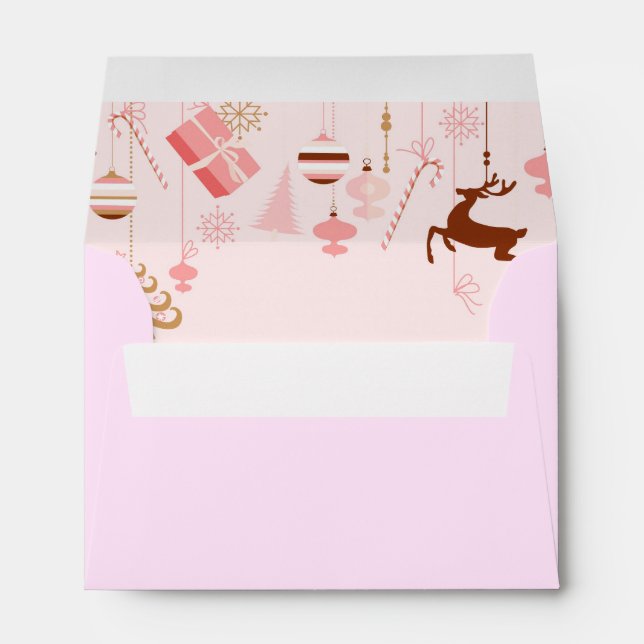 Modern Christmas Decorations Header Pink Envelope (Back (Bottom))