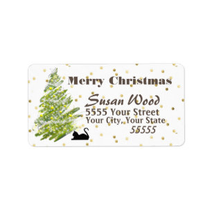 Modern Christmas Design Return Address Labels
