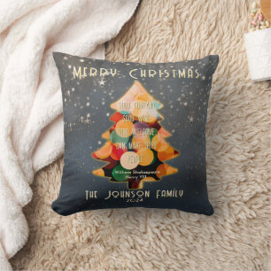 Modern Christmas Elegant Personalised Quote  Cushion