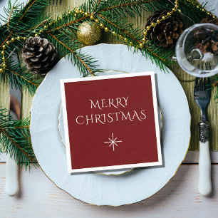 Modern Christmas Elegant Typography Red Napkin