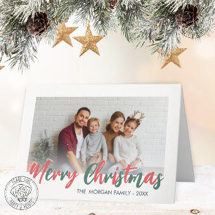 Modern Christmas Faded Photo Holiday Card