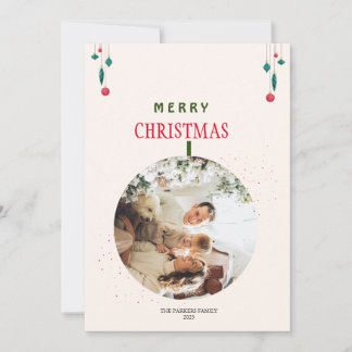 Modern Christmas Family Photo Card