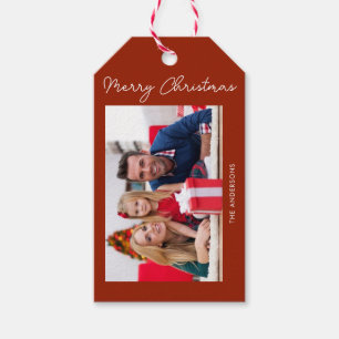 Modern Christmas Family photo Holiday Gift Tags
