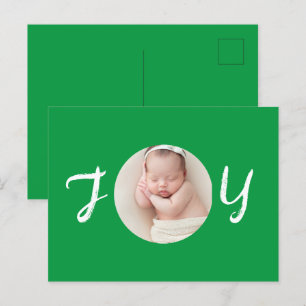 MODERN CHRISTMAS FAMILY PHOTO POSTCARD