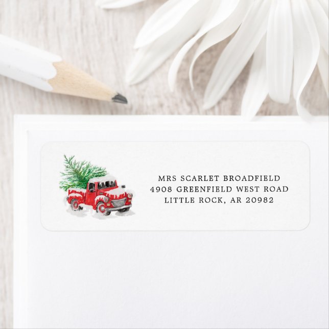 Modern Christmas Family Return Address Label (Insitu)