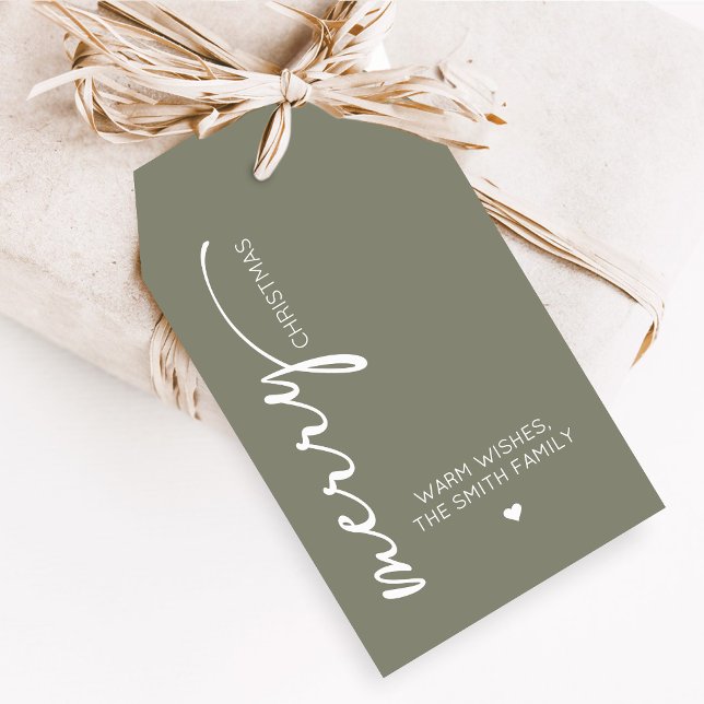 Modern Christmas Favour Tags (Modern Merry Christmas Holiday Favor Tags)