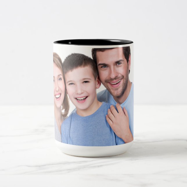 Modern Christmas Gifts Custom Photo Magic Heat  Two-Tone Coffee Mug (Center)