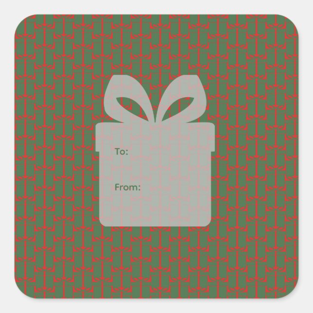 Modern Christmas Gifts Design Holiday Square Sticker (Front)