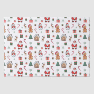 Modern Christmas GingerbreadMen Santa Deer Snowman Tissue Paper