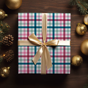 Modern Christmas Gingham Gift Wrap
