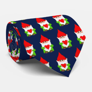 Modern Christmas Gnomes on Navy Blue Tie