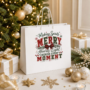 Modern Christmas Gold Foil Holiday Gift Bag Design